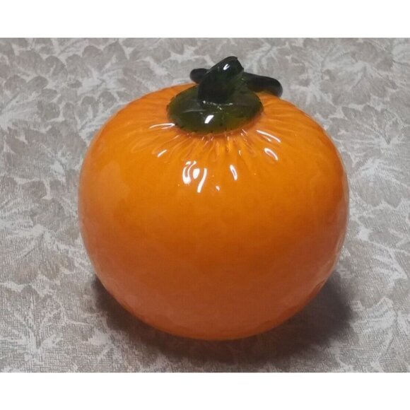 Murano Style Art Glass Orange fruit beautiful excellent condition 3.75" x 3.5" - Picture 4 of 8